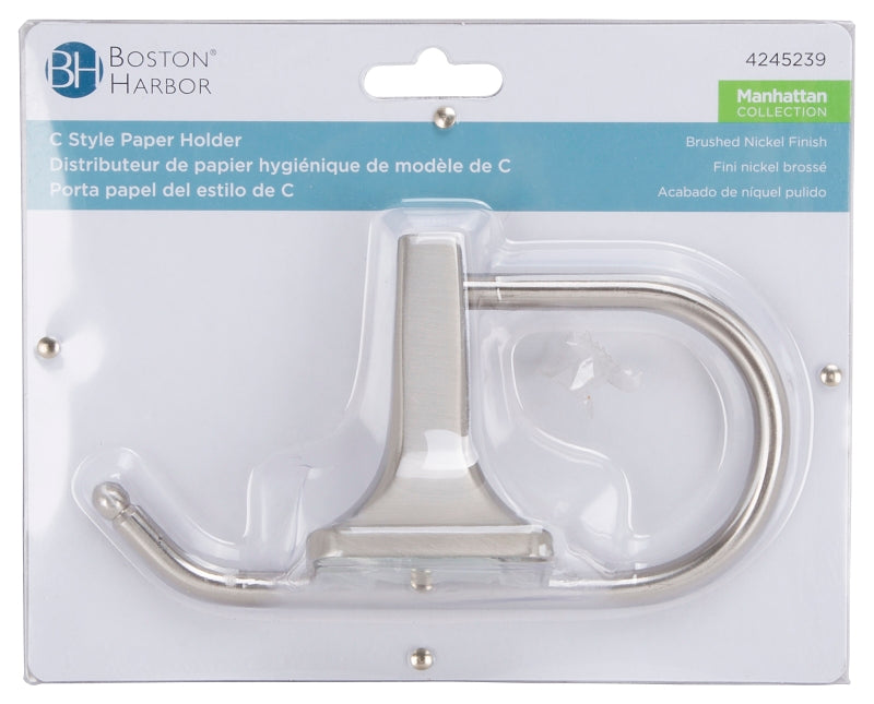 Boston Harbor 3655C-07-07-SOU C-Style Paper Holder, Steel/Zinc, Brushed Nickel