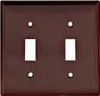 Eaton 2139B-BOX Wallplate, 4-1/2 in L, 4-9/16 in W, 2-Gang, Thermoset, Brown, High-Gloss, Pack of 10