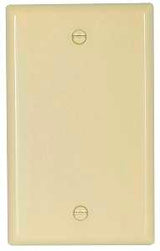 Eaton Cooper Wiring 2129 2129LA Wallplate, 4-1/2 in L, 2-3/4 in W, 0.08 in Thick, 1 -Gang, Thermoset, Light Almond