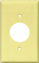 Eaton Wiring Devices 2131V-BOX Single Receptacle Wallplate, 4-1/2 in L, 2-3/4 in W, 1 -Gang, Thermoset, Ivory, Pack of 25