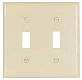Eaton Wiring Devices 2139LA-BOX Wallplate, 4-1/2 in L, 4-9/16 in W, 2 -Gang, Thermoset, Light Almond, High-Gloss