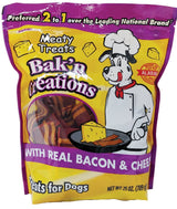 Meaty Treats Bak'n Creations 17062 Dog Treat, Bacon, Cheese Flavor, 25 oz, Pack of 6
