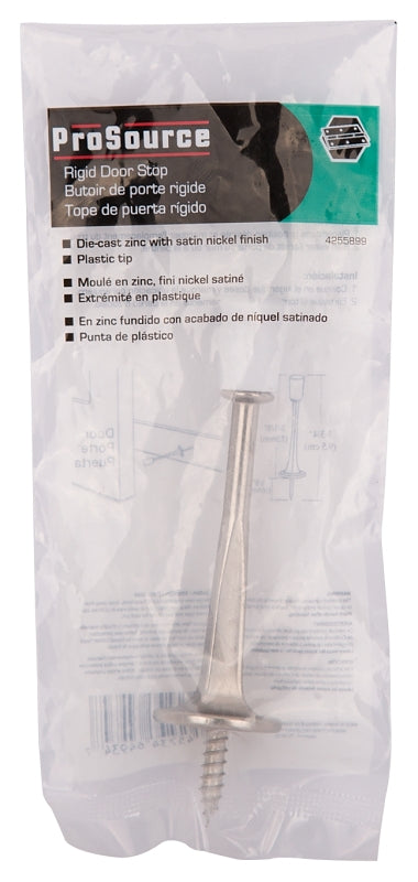 ProSource H20-Z023-PS Heavy-Duty Rigid Door Stop, 3-1/8 in Dia Base, 3-1/8 in Projection, Die-Cast Zinc & Plastic