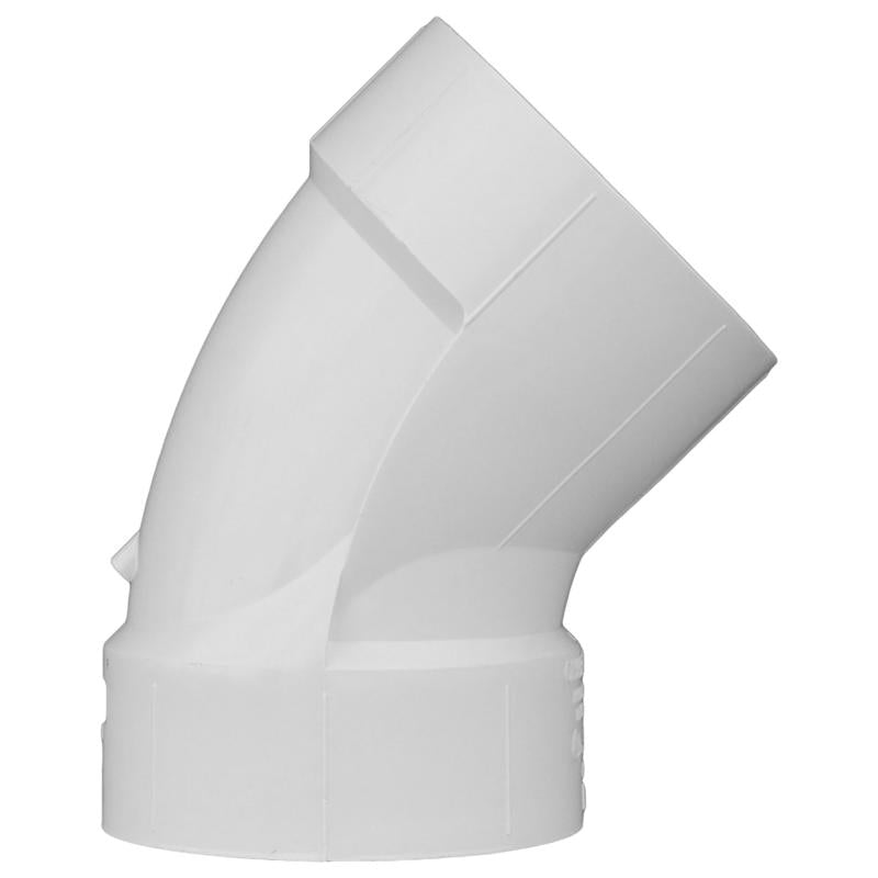 Charlotte Pipe Schedule 30 3 in. 3 in. D PVC 45 Degree Elbow 1 pk
