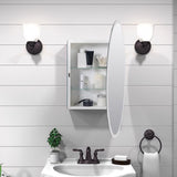 Zenna Home 31 in. H X 21 in. W X 4 in. D Oval Medicine Cabinet/Mirror