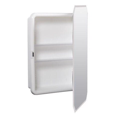 Zenith M182 Medicine Cabinet, 16 in OAW, 4-1/2 in OAD, 24 in OAH, Plastic, 2-Shelf
