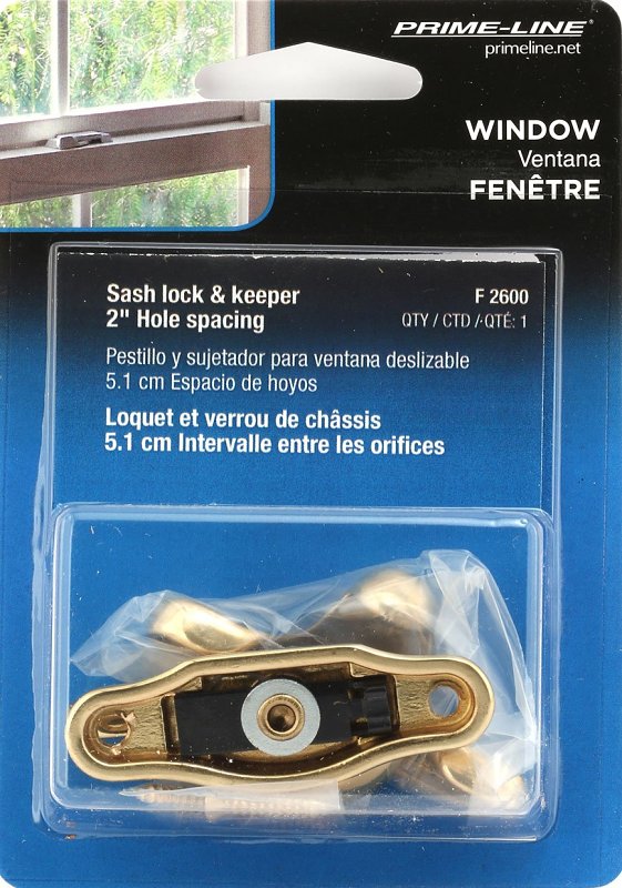 Prime-Line F2600 Sash Lock, Solid Brass, Polished Brass