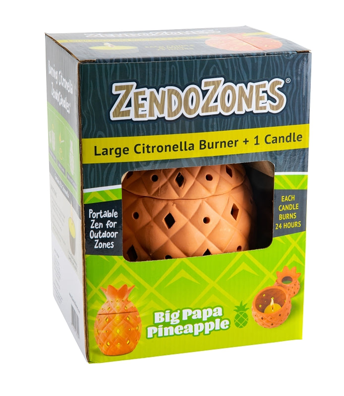 ZendoZones 18P-BPP Big Papa Pineapple Burner, Citronella, 24 hr Burn Time