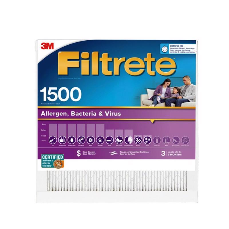 Filtrete 18 in. W X 18 in. H X 1 in. 1500 MPR Pleated Ultra Allergen Filter 1 pk, Pack of 4