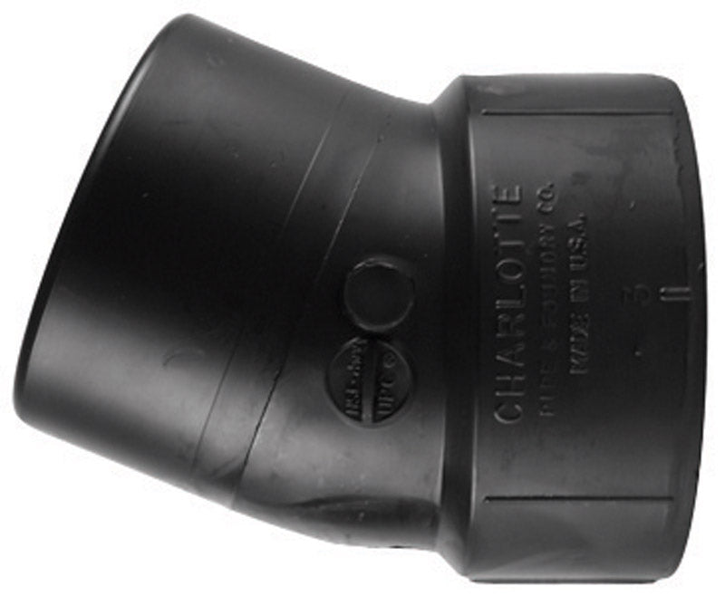 Charlotte Pipe 4 in. Hub X 4 in. D Slip ABS Elbow