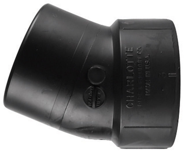 Charlotte Pipe 4 in. Hub X 4 in. D Slip ABS Elbow