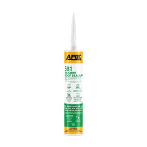 APOC Armor Flash AP-581 Series AP-5819 Silicone Roof Sealant, White, Free-Flowing Paste, 10 oz, Tube, Pack of 12