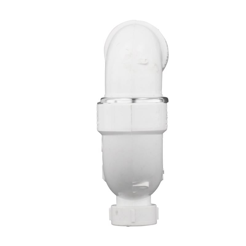 Charlotte Pipe 1-1/2 in. Hub X 1-1/2 in. D Hub PVC P-Trap with Clean Out 1 pk