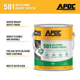APOC Armor Flash AP-581 Series AP-5811 Silicone Roof Patch, White, Liquid, 1 gal, Pail, Pack of 4