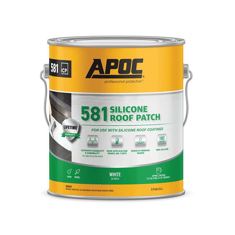 APOC Armor Flash AP-581 Series AP-5811 Silicone Roof Patch, White, Liquid, 1 gal, Pail, Pack of 4