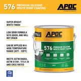 APOC AP-5761 Premium Roof Coating, White, 1 gal, Liquid, Pack of 4