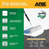 APOC AP-5761 Premium Roof Coating, White, 1 gal, Liquid, Pack of 4