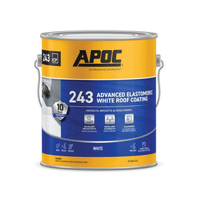 APOC AP-243 Series AP-2431 Advanced Elastomeric Roof Coating, White, 1 gal, Pail, Liquid, Pack of 4