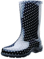 Sloggers 5013BP-08 Rain and Garden Boots, 8, Polka Dot, Black/White, Plastic Resin Upper