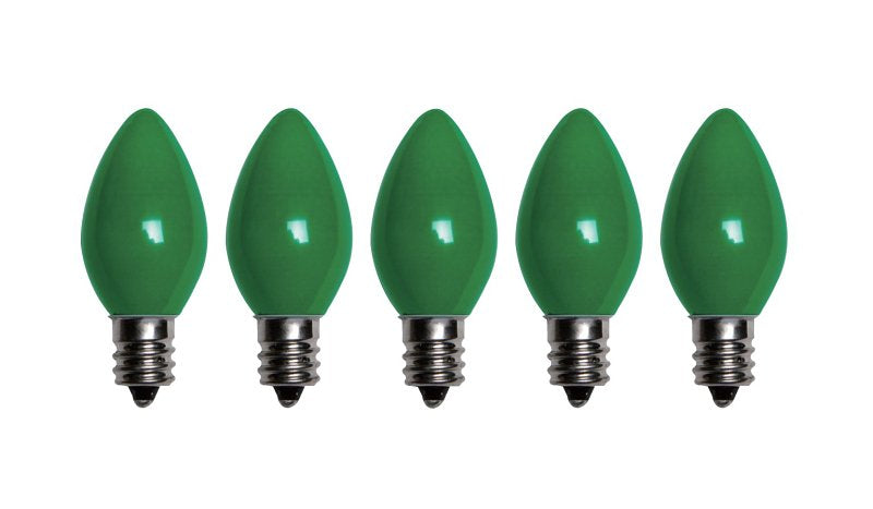 Santas Forest 25785 LED Filament Retro Replacement Bulb, Opaque, C7, Green