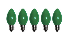 Santas Forest 25785 LED Filament Retro Replacement Bulb, Opaque, C7, Green