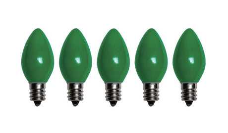 Santas Forest 25785 LED Filament Retro Replacement Bulb, Opaque, C7, Green
