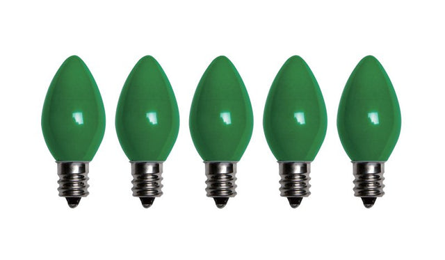 Santas Forest 25785 LED Filament Retro Replacement Bulb, Opaque, C7, Green