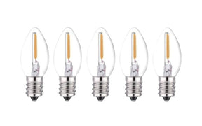 Santas Forest 26788 LED Filament Retro Replacement Bulb, Transparent, C7, Clear