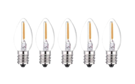 Santas Forest 26788 LED Filament Retro Replacement Bulb, Transparent, C7, Clear