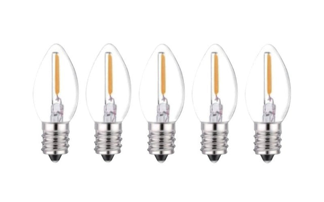 Santas Forest 26788 LED Filament Retro Replacement Bulb, Transparent, C7, Clear