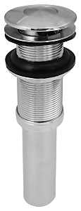 Stylewise K820-76 Pushbutton Sink Drain, 1-1/4 in Connection, Brass, Chrome-Plated