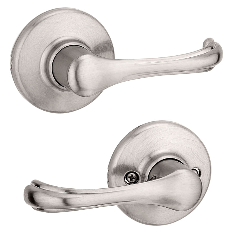 Kwikset 200DNL 15RCLRCSBX Passage Lever, Non-Locking Lock, Satin Nickel, Zinc, Reversible Hand, Residential, 3 Grade