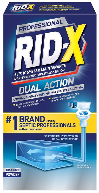 Rid-X 1920094143 Septic Tank Cleaner, Powder, Tan, Fermentation, 9.8 oz Box