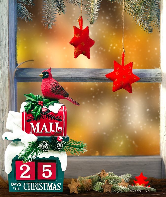 10.25IN POLYRESIN RED MAIL BOX, Pack of 8