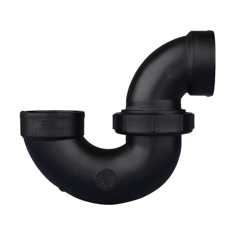 Charlotte Pipe 1-1/2 in. Hub X 1-1/2 in. D Hub ABS P-Trap with Union