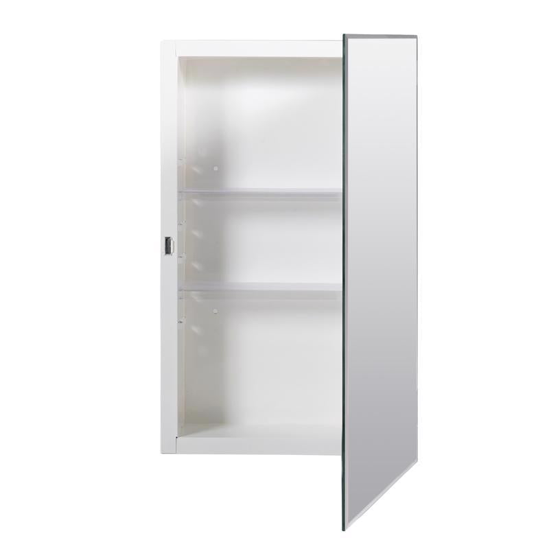 Zenith EMM1027 Medicine Cabinet, 16 in OAW, 4-1/2 in OAD, 26 in OAH, Steel, 2-Shelf