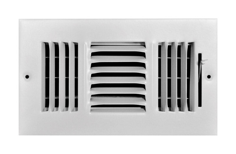 Tru Aire 4 in. H X 8 in. W 3-Way Powder Coat White Steel Wall/Ceiling Register