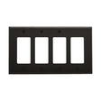 Eaton PJ264BK GFCI Wallplate, 4.87 in L, 8.56 in W, Mid, 4-Gang, Polycarbonate, Black, Screw, Pack of 10