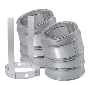 DuraVent DuraPlus 6 in. D X 6 in. D 30 deg Galvanized Steel Elbow Kit with Strap