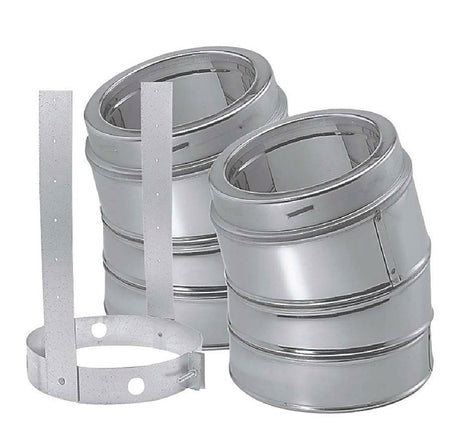 DuraVent DuraPlus 6 in. D X 6 in. D 30 deg Galvanized Steel Elbow Kit with Strap