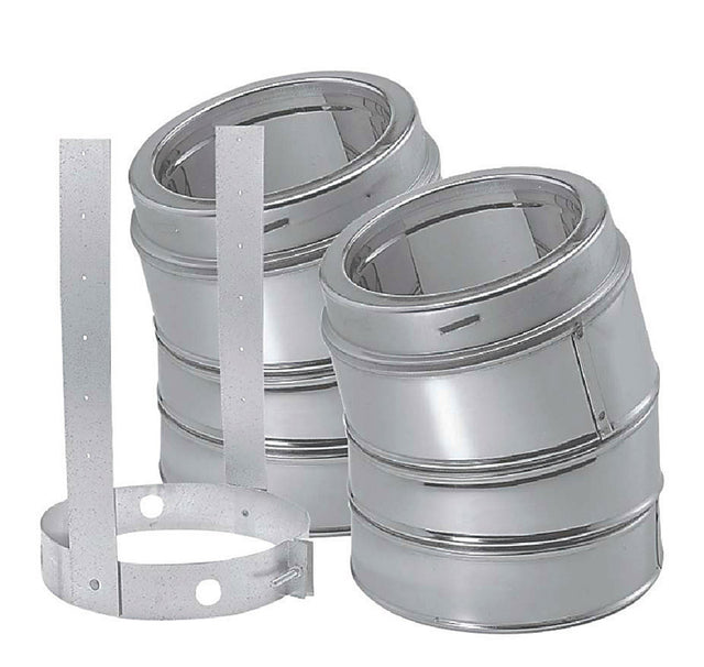 DuraVent DuraPlus 6 in. D X 6 in. D 30 deg Galvanized Steel Elbow Kit with Strap
