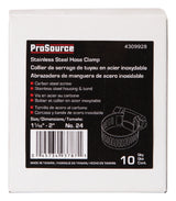 ProSource HCRAN24 Interlocked Hose Clamp, Stainless Steel, Stainless Steel, Pack of 10