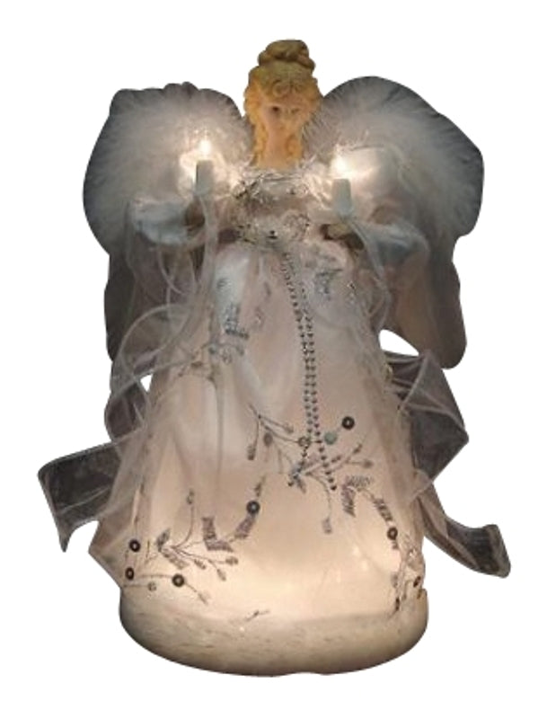 Hometown Holidays 19353 Pre-Lit Christmas Figurine, 9 in H, Angel, Internal Light/Music: Internal Light, Pack of 12