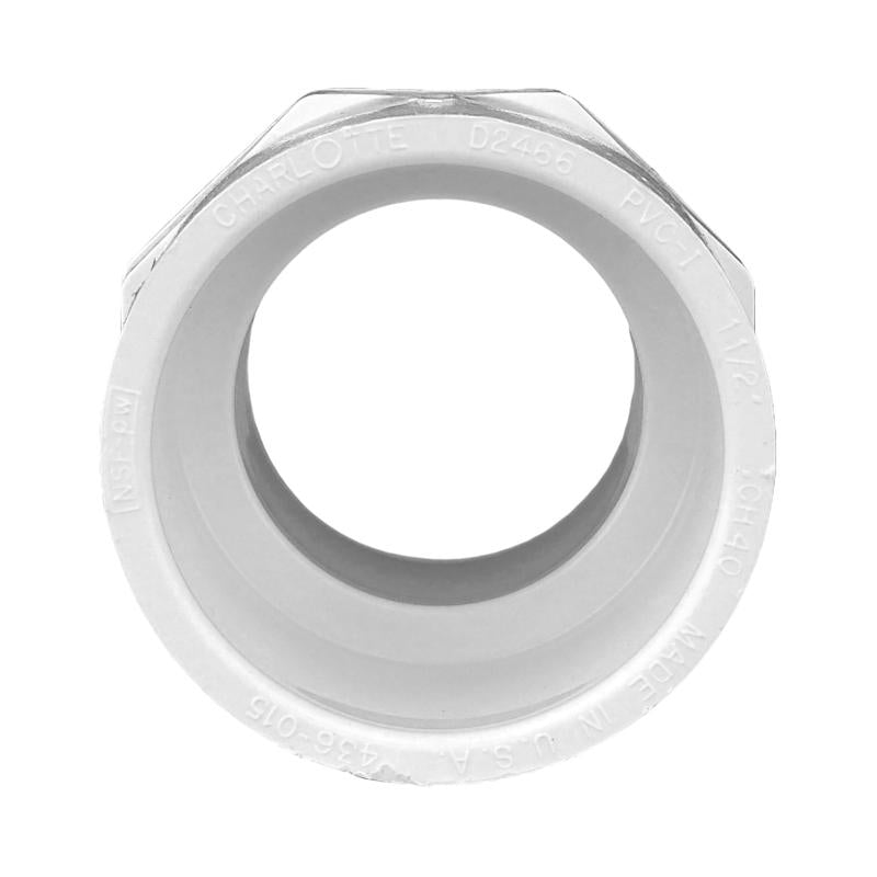 Charlotte Pipe Schedule 40 1-1/2 in. Slip X 1-1/2 in. D MPT PVC Pipe Adapter 1 pk, Pack of 25
