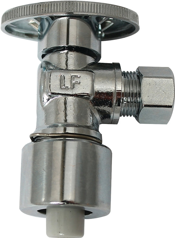 Plumb Pak PP2622POLF Stop Valve, 5/8 x 3/8 in Connection, Push-Fit x Compression, Brass Body