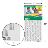 NaturalAire 12 in. W X 25 in. H X 1 in. Synthetic 8 MERV Pleated Air Filter 1 pk, Pack of 12