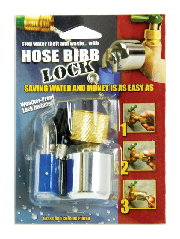Conservco 3/4 in. Hose MPT Anti-Siphon Brass Hose Bibb Lock with Padlock