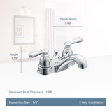 Moen Banbury Chrome Traditional Bathroom Faucet 4 in.