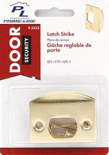 Defender Security E 2232 Latch Strike Plate, 2-1/4 in L, 1-7/16 in W, Steel, Brass