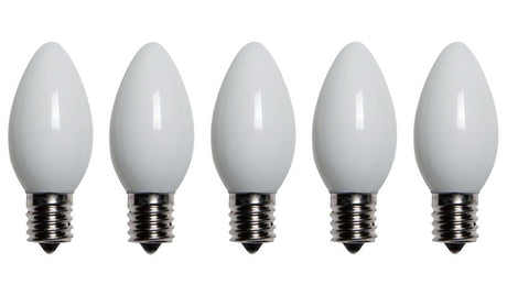 Santas Forest 25981 LED Filament Retro Replacement Bulb, Opaque, C9, White